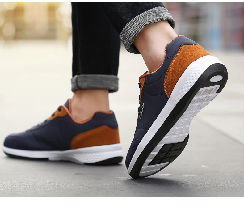 Men Shoes Sneakers PU Leather Trend Casual Shoes Fashion Breathable Leisure Male Sneakers Non-Slip Footwear Men Vulcanized Shoes