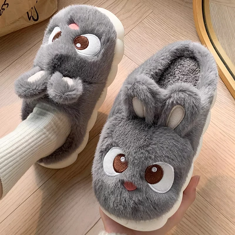 New Adorable Kitten Claw Slippers Women's Home Shoes Non Slip Furry Mules Female Fashion Warm Fluffy Slides Outdoor Cat Slippers