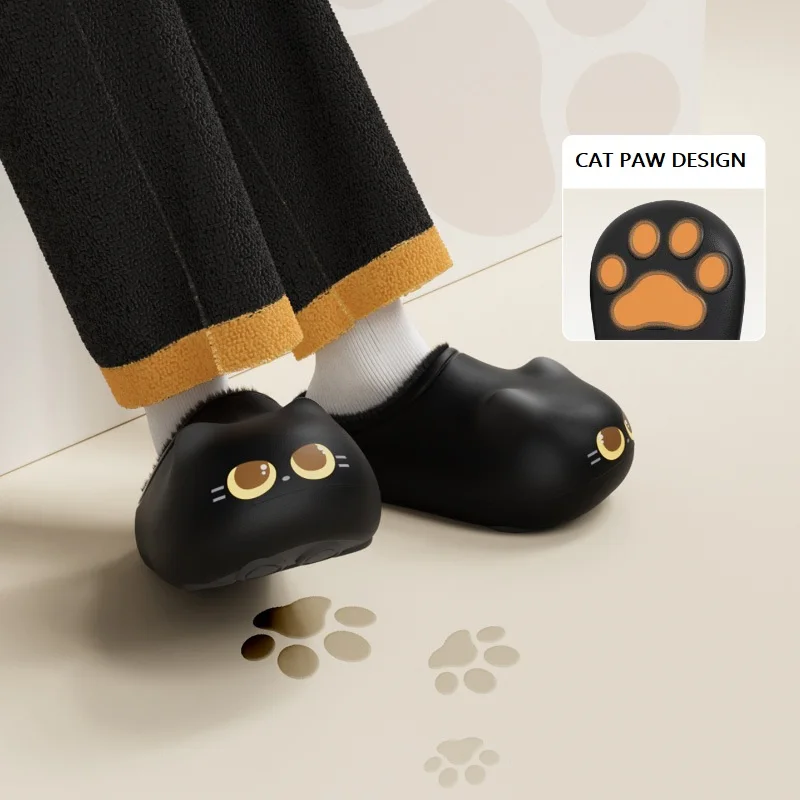 New Adorable Kitten Claw Slippers Women's Home Shoes Non Slip Furry Mules Female Fashion Warm Fluffy Slides Outdoor Cat Slippers