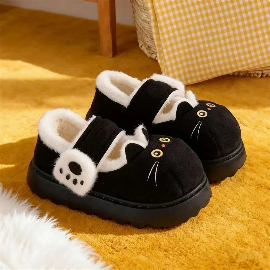 New Adorable Kitten Claw Slippers Women's Home Shoes Non Slip Furry Mules Female Fashion Warm Fluffy Slides Outdoor Cat Slippers