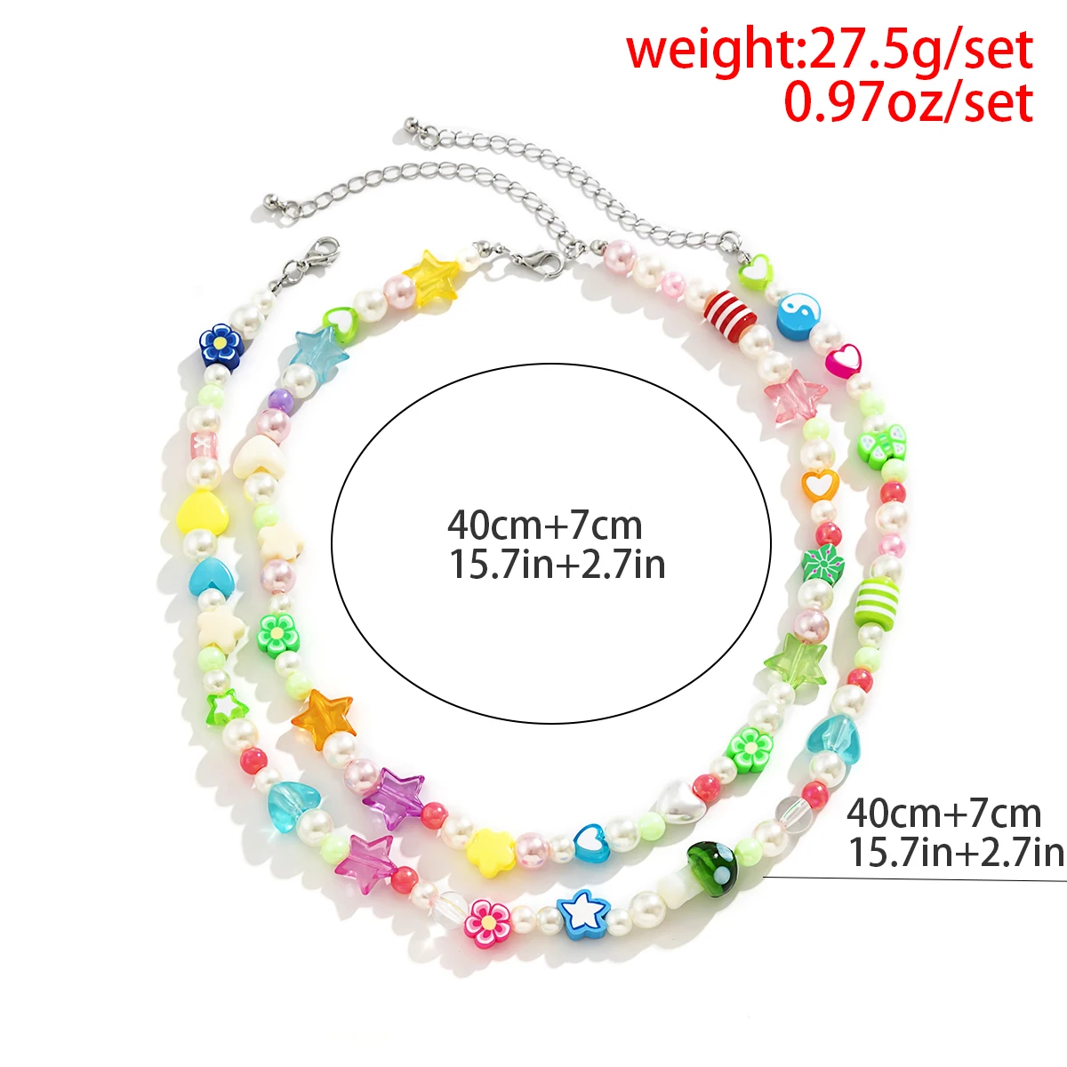 New Korean Fashion Simulated Pearls Necklace For Women/Men Bohemia Colorful Geometric Fruit Flowers Chain Choker Kpop Jewelry