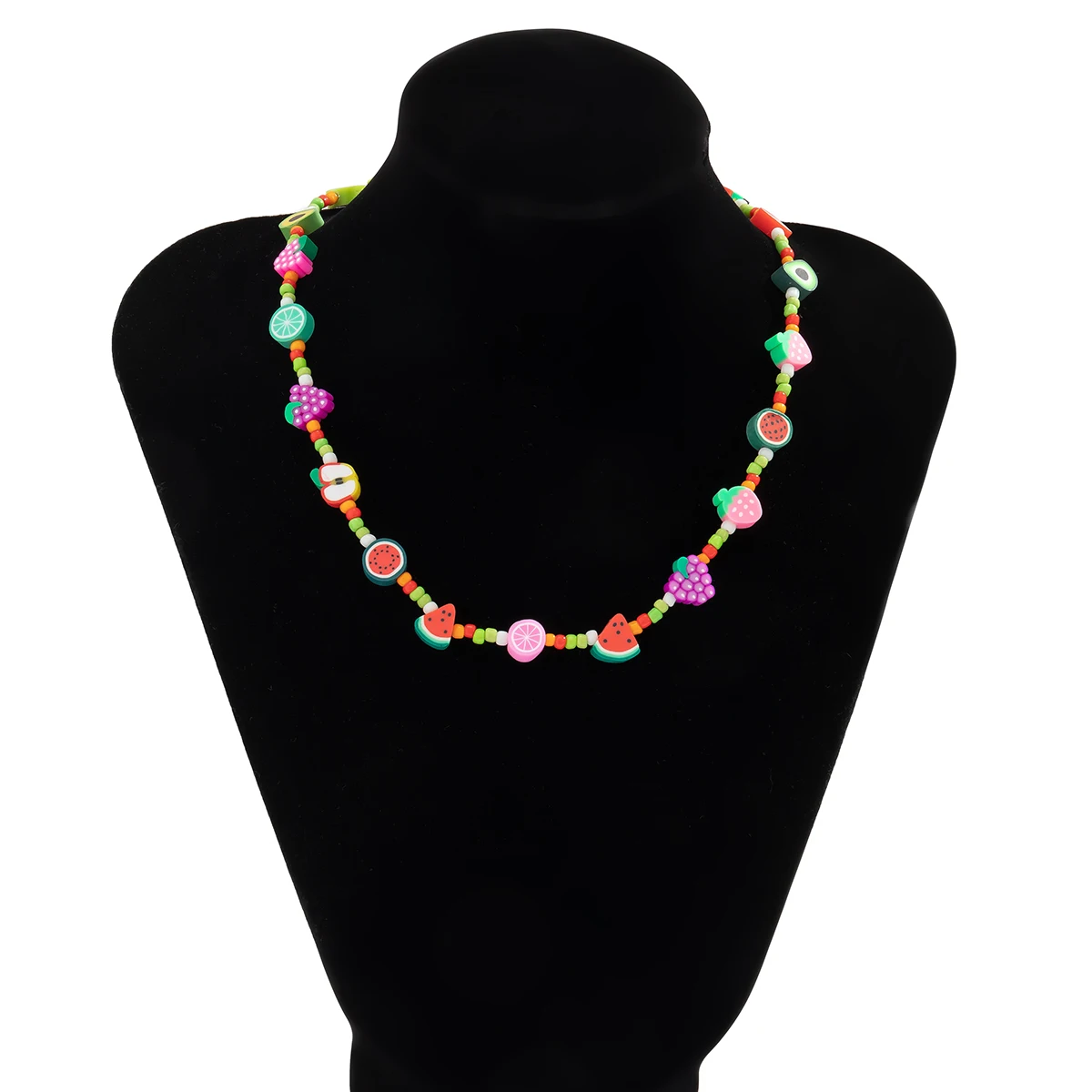 New Korean Fashion Simulated Pearls Necklace For Women/Men Bohemia Colorful Geometric Fruit Flowers Chain Choker Kpop Jewelry