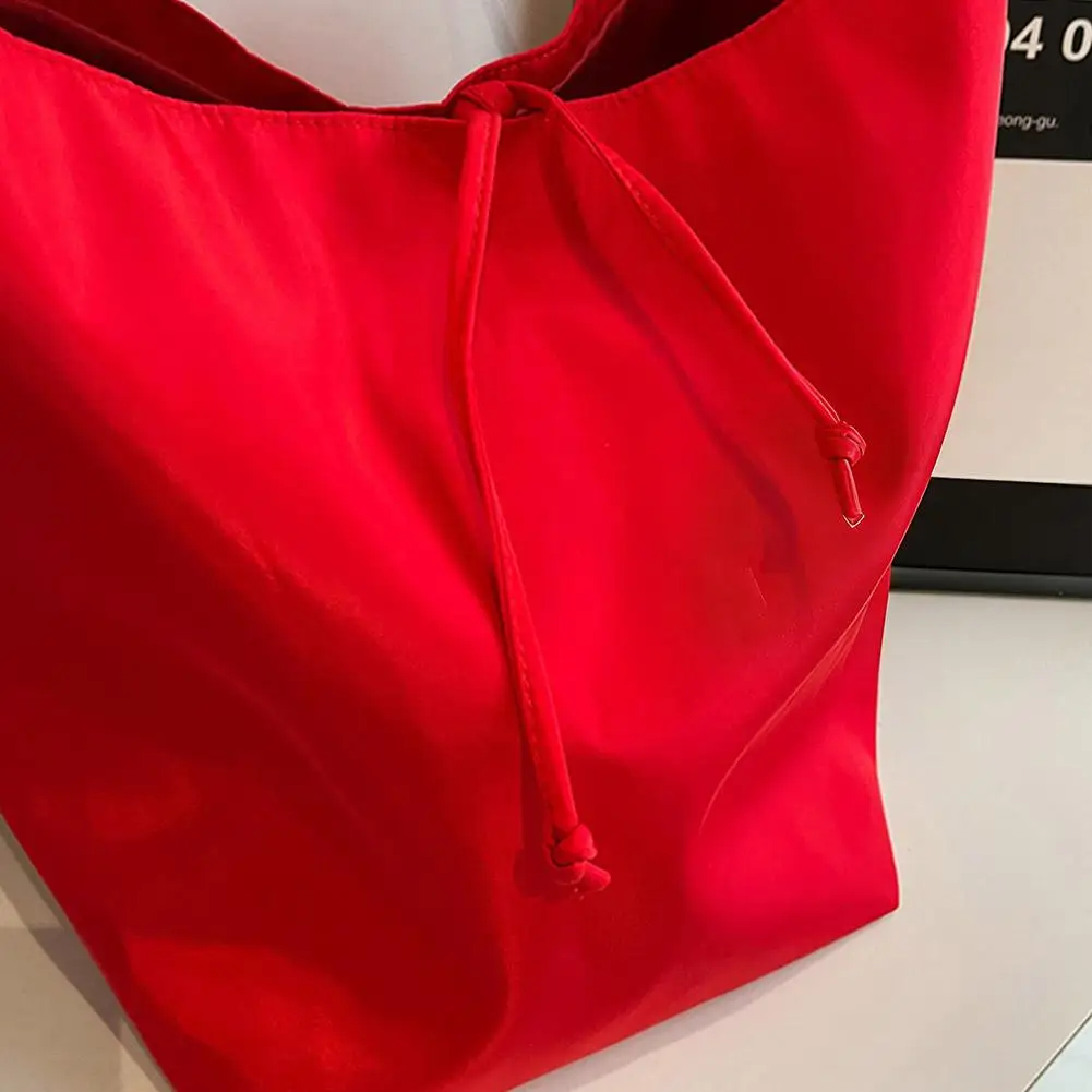 Women's Tote Shoulder Bag Large Capacity Minimalist Stylish Lazy Style Lightweight Student Class Bucket Bag Retro Shopping Bag