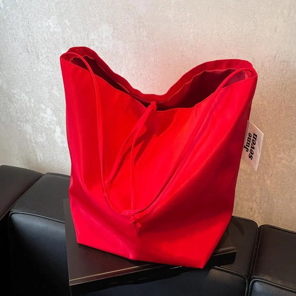 Women's Tote Shoulder Bag Large Capacity Minimalist Stylish Lazy Style Lightweight Student Class Bucket Bag Retro Shopping Bag