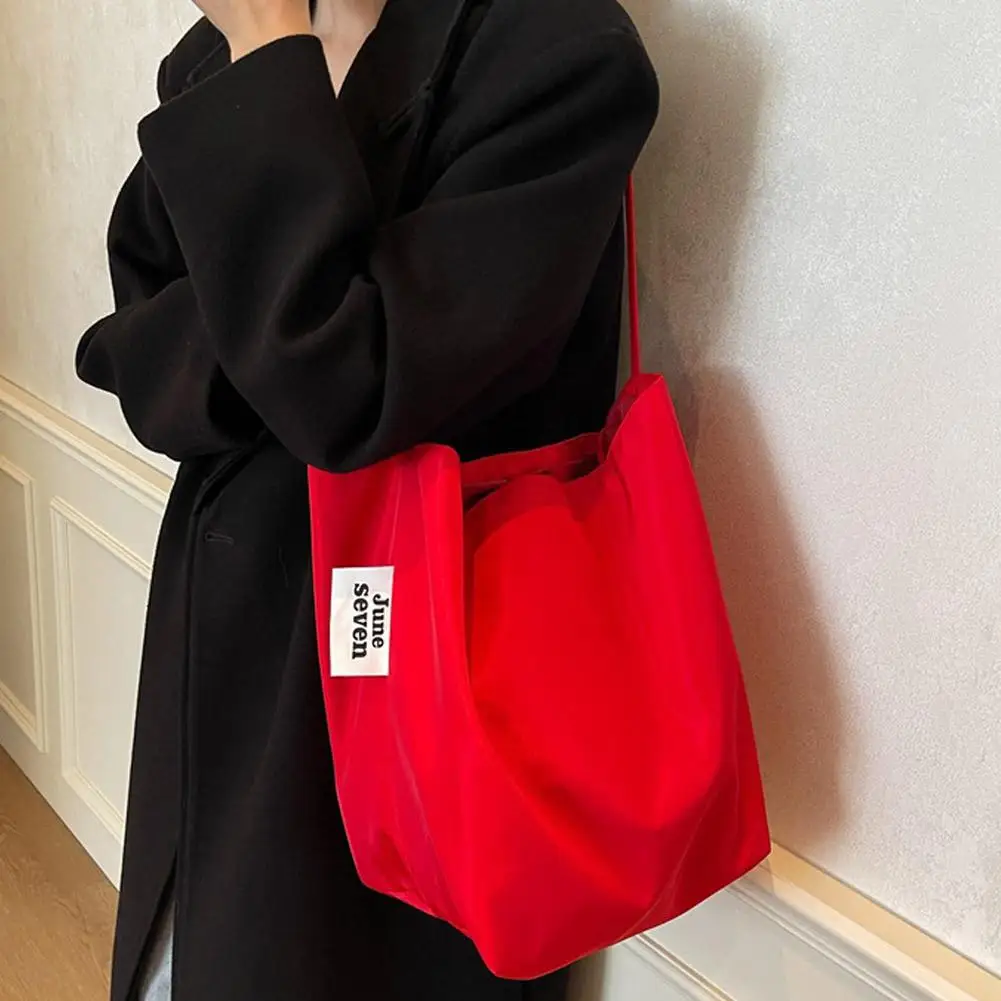 Women's Tote Shoulder Bag Large Capacity Minimalist Stylish Lazy Style Lightweight Student Class Bucket Bag Retro Shopping Bag