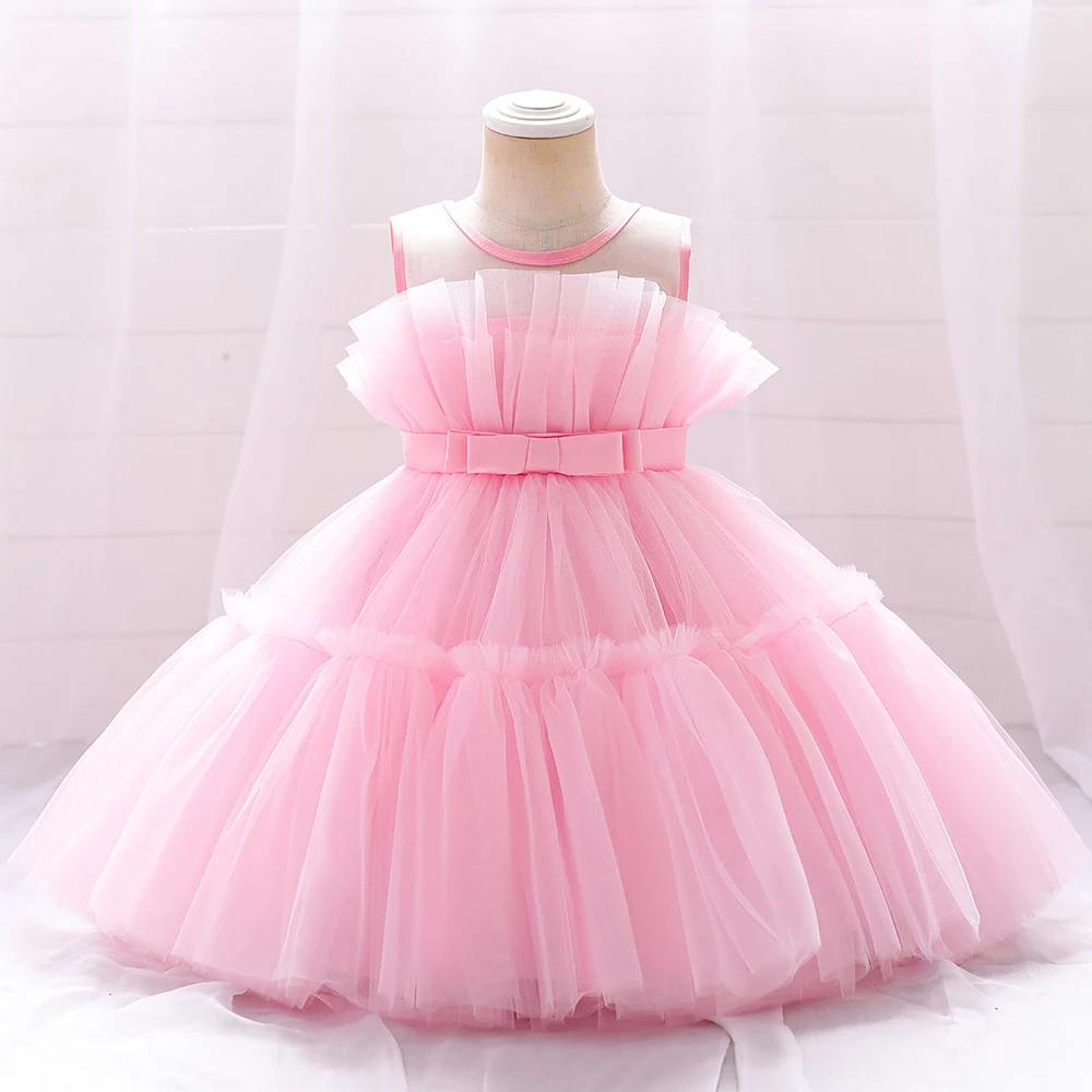 2022 Baby Dress For Girls Kids Wedding Bridesmaid Dresses Toddler Tulle Birthday Princess Party Dress Infant Outfits Vestidos