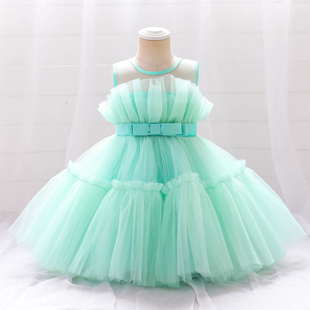 2022 Baby Dress For Girls Kids Wedding Bridesmaid Dresses Toddler Tulle Birthday Princess Party Dress Infant Outfits Vestidos