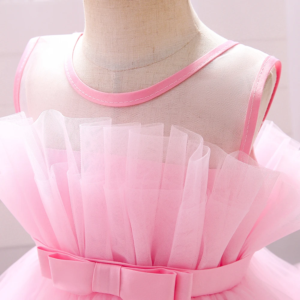 2022 Baby Dress For Girls Kids Wedding Bridesmaid Dresses Toddler Tulle Birthday Princess Party Dress Infant Outfits Vestidos