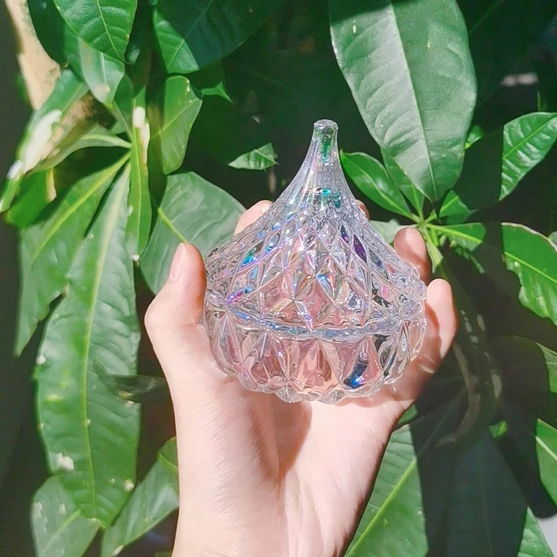 Nail Art Acylic Glass Rainbow Transparent Acrylic Powder Cup Holder Equipment Nail Tools Dappen Dish Lid Bowl Manicure Cup