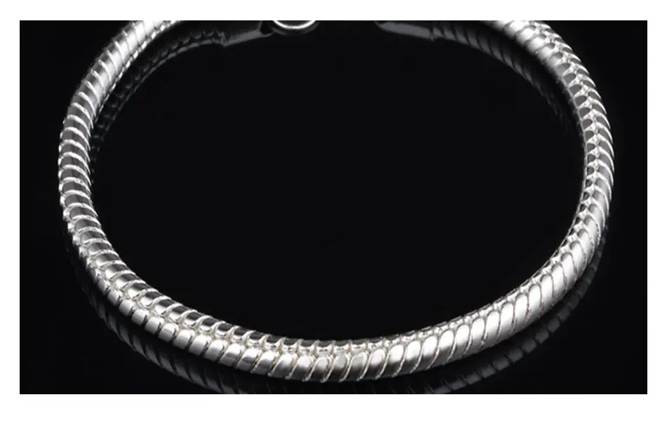 ZDADAN 925 Sterling Silver 4MM 16/17/18/19/20/21/22/23cm Snake Chain Charm Bracelet For Women Fashion Jewelry Gift