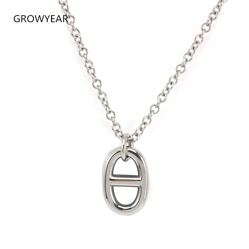 Big Thick Hang Slide Hollow Number 8 Pendant Necklace for Women Men Gold Silver Color O Chain Necklace Jewelry Gifts