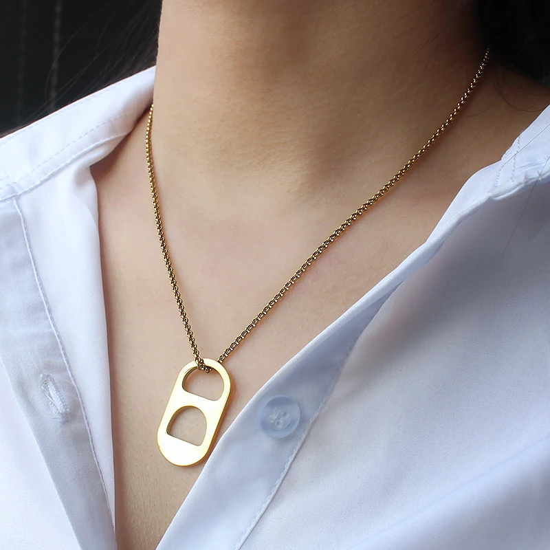 Big Thick Hang Slide Hollow Number 8 Pendant Necklace for Women Men Gold Silver Color O Chain Necklace Jewelry Gifts