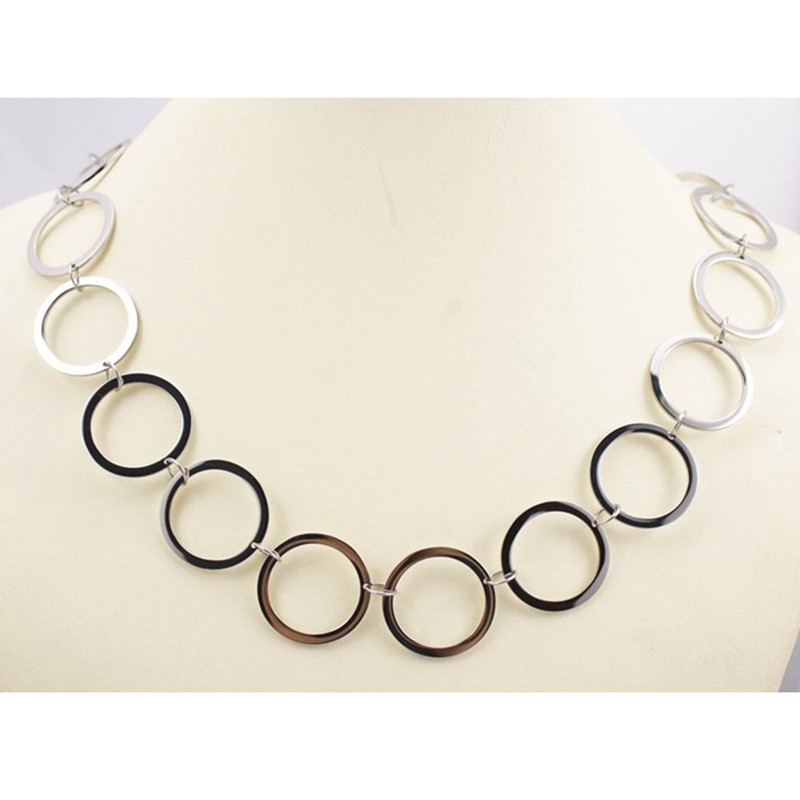 Big Thick Hang Slide Hollow Number 8 Pendant Necklace for Women Men Gold Silver Color O Chain Necklace Jewelry Gifts