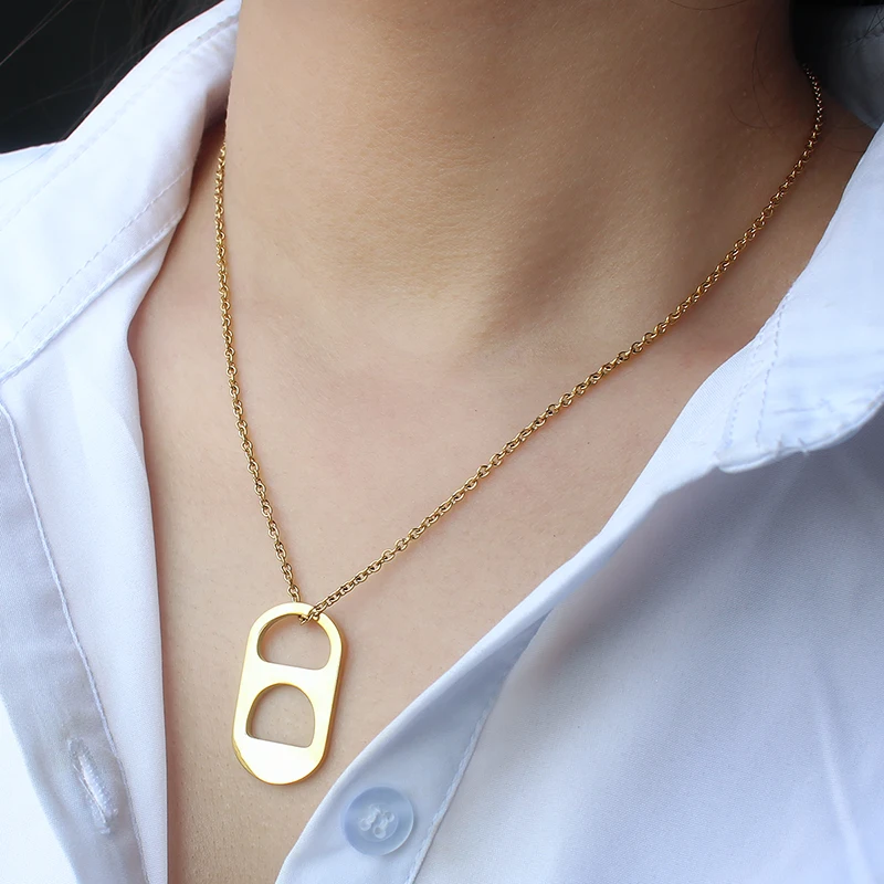 Big Thick Hang Slide Hollow Number 8 Pendant Necklace for Women Men Gold Silver Color O Chain Necklace Jewelry Gifts
