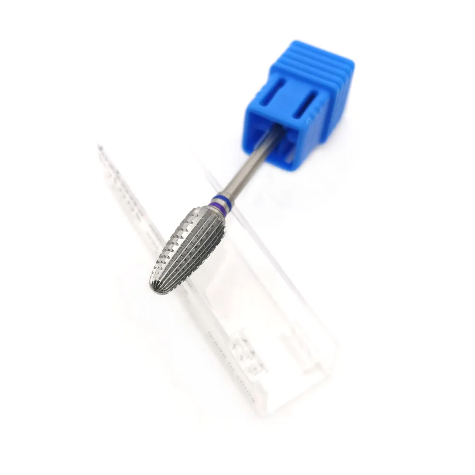 HYTOOS 6mm Flame Bits 3/32 Two-way Nail Drill Bit Carbide Burrs Milling Cutters For Manicure Remove Gel File Accessories
