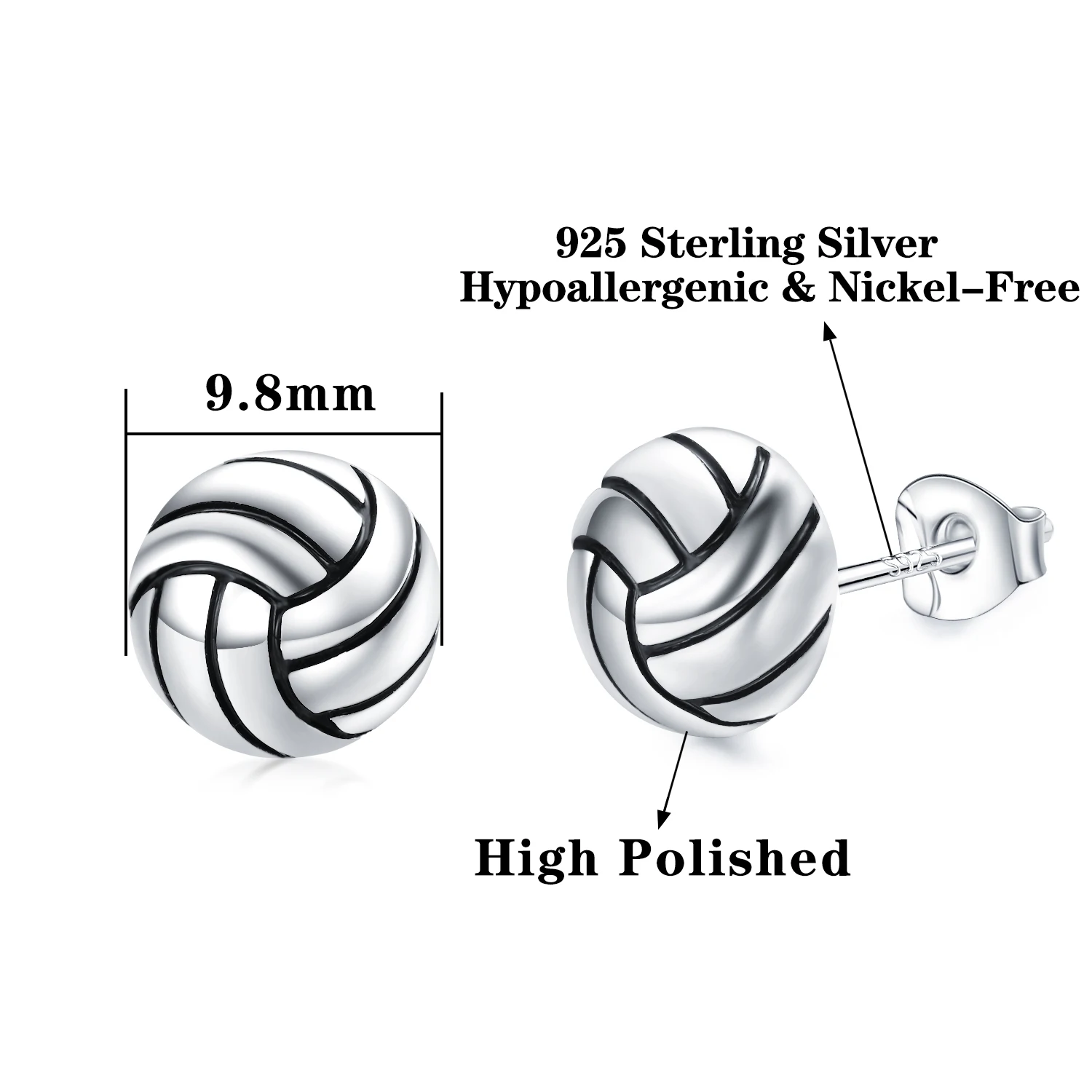 VOJO Sports Stud Earrings Football, Soccer, Basketball, Volleyball, Tennis, Baseball Earrings for Women Men Player Fan Gifts