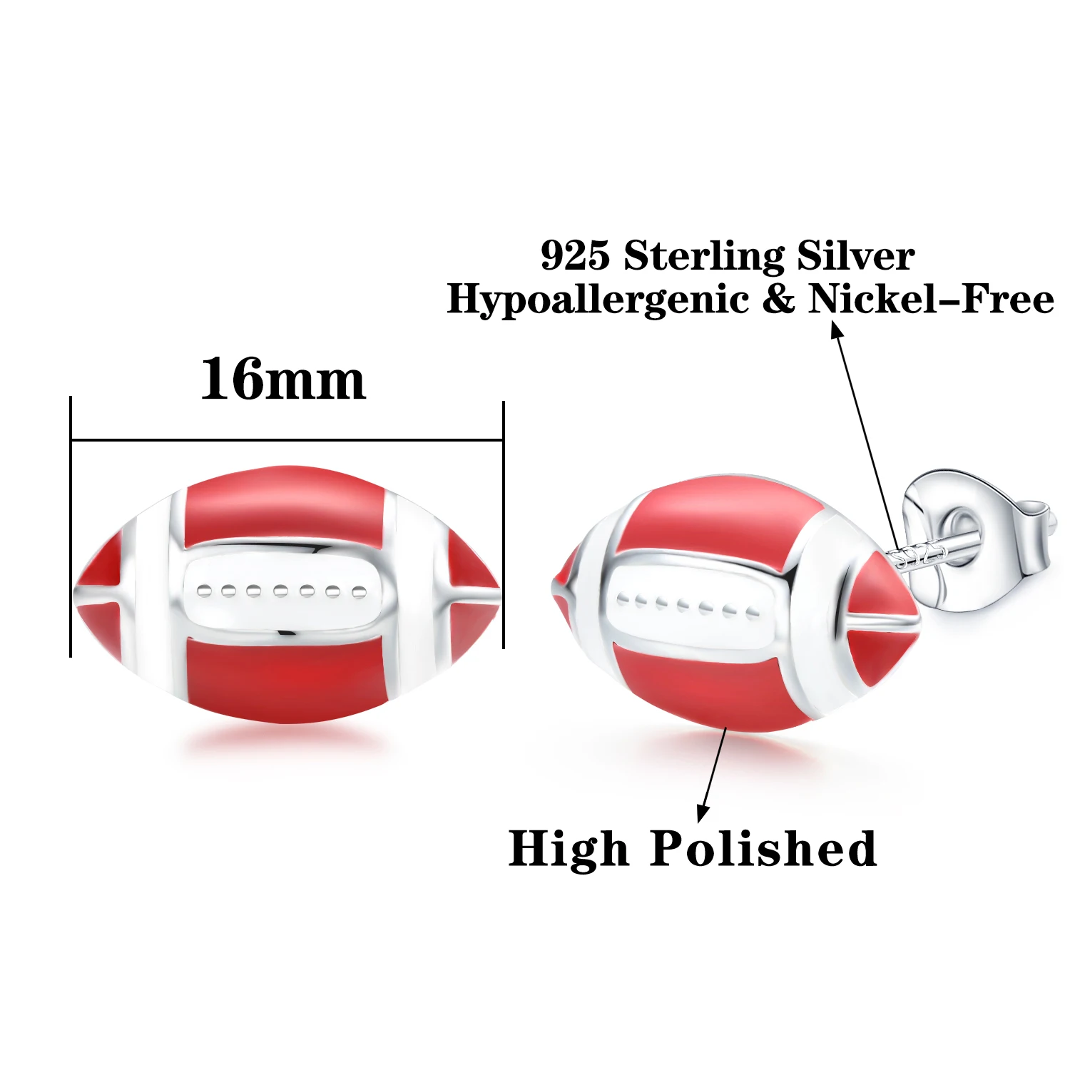 VOJO Sports Stud Earrings Football, Soccer, Basketball, Volleyball, Tennis, Baseball Earrings for Women Men Player Fan Gifts