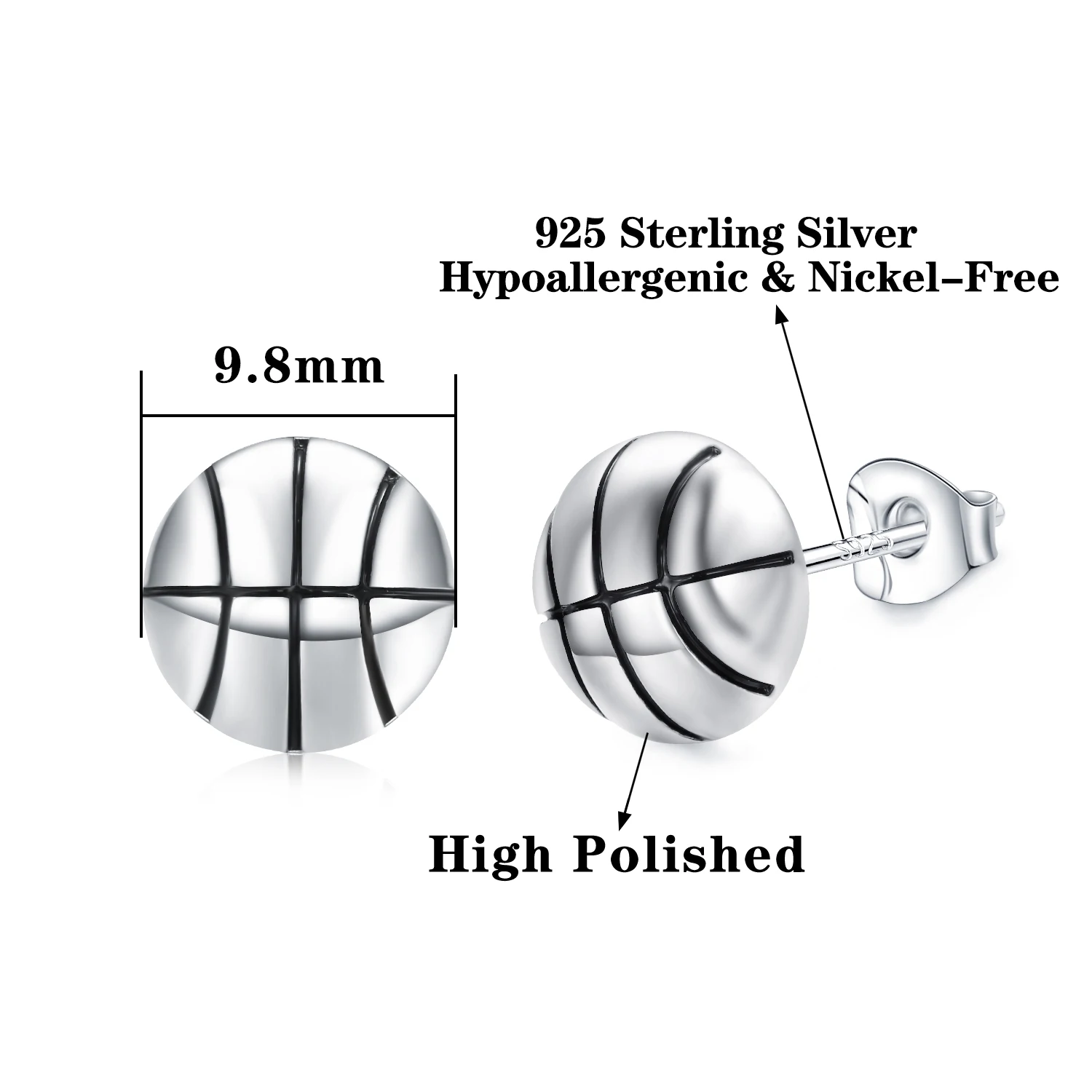 VOJO Sports Stud Earrings Football, Soccer, Basketball, Volleyball, Tennis, Baseball Earrings for Women Men Player Fan Gifts