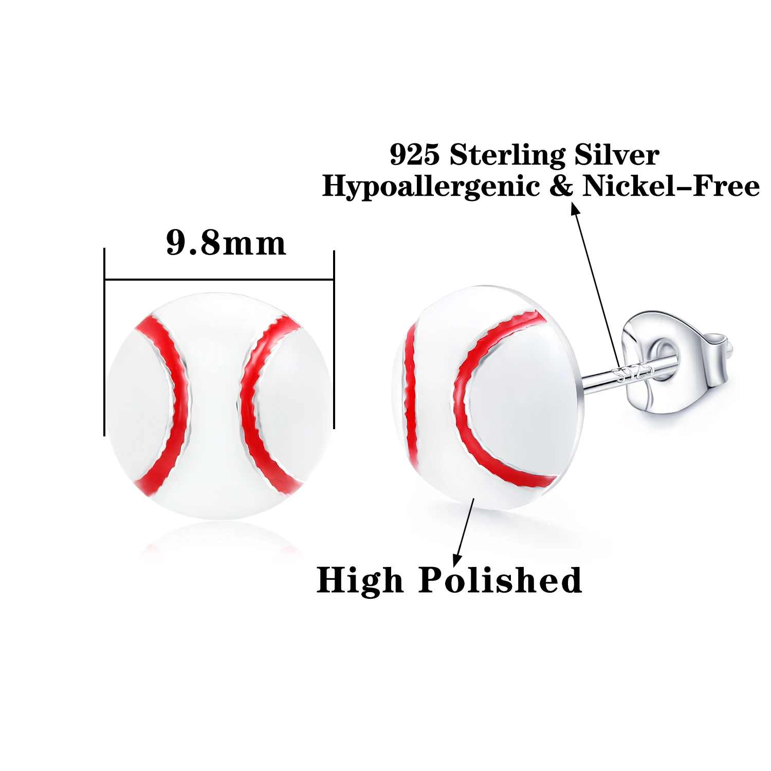 VOJO Sports Stud Earrings Football, Soccer, Basketball, Volleyball, Tennis, Baseball Earrings for Women Men Player Fan Gifts