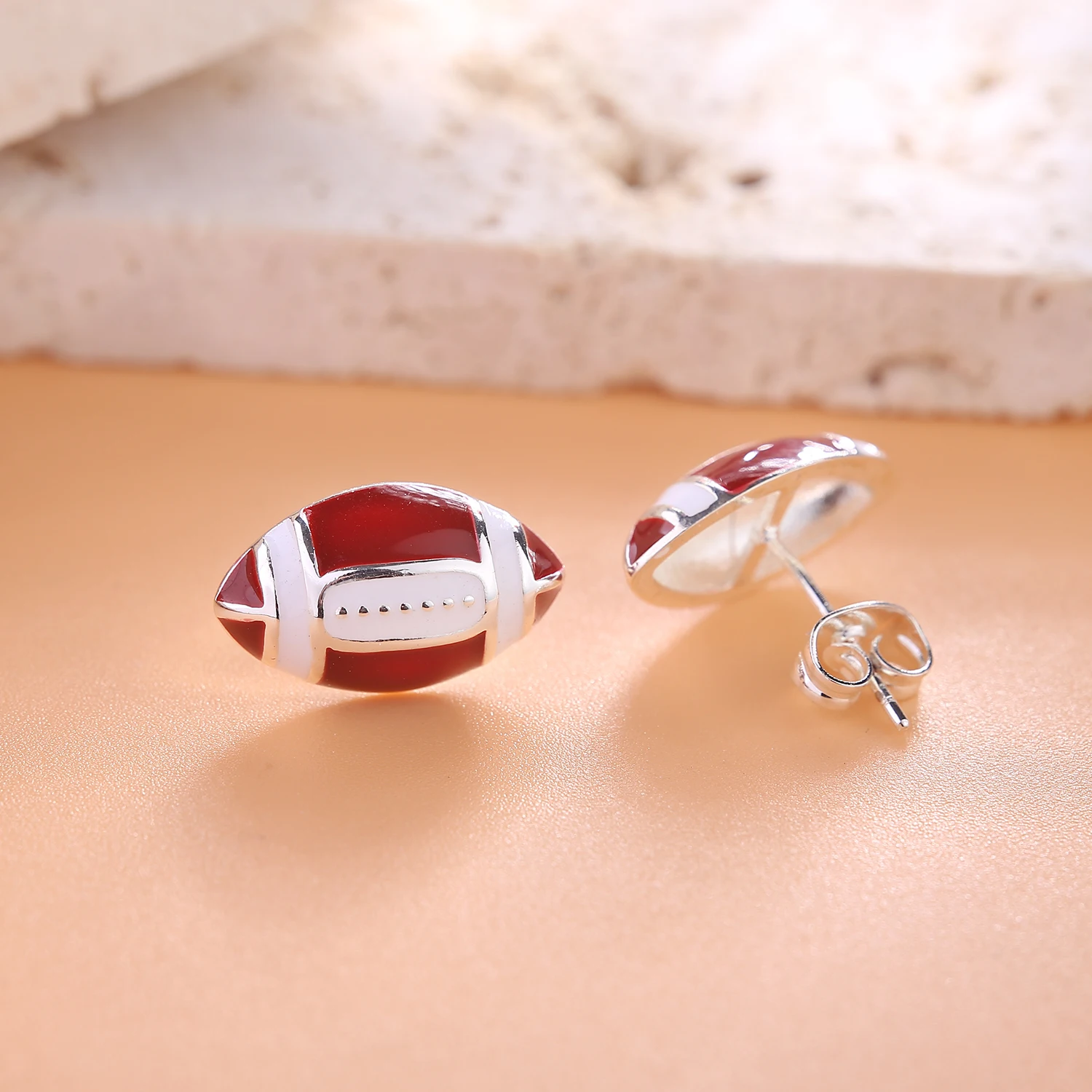 VOJO Sports Stud Earrings Football, Soccer, Basketball, Volleyball, Tennis, Baseball Earrings for Women Men Player Fan Gifts