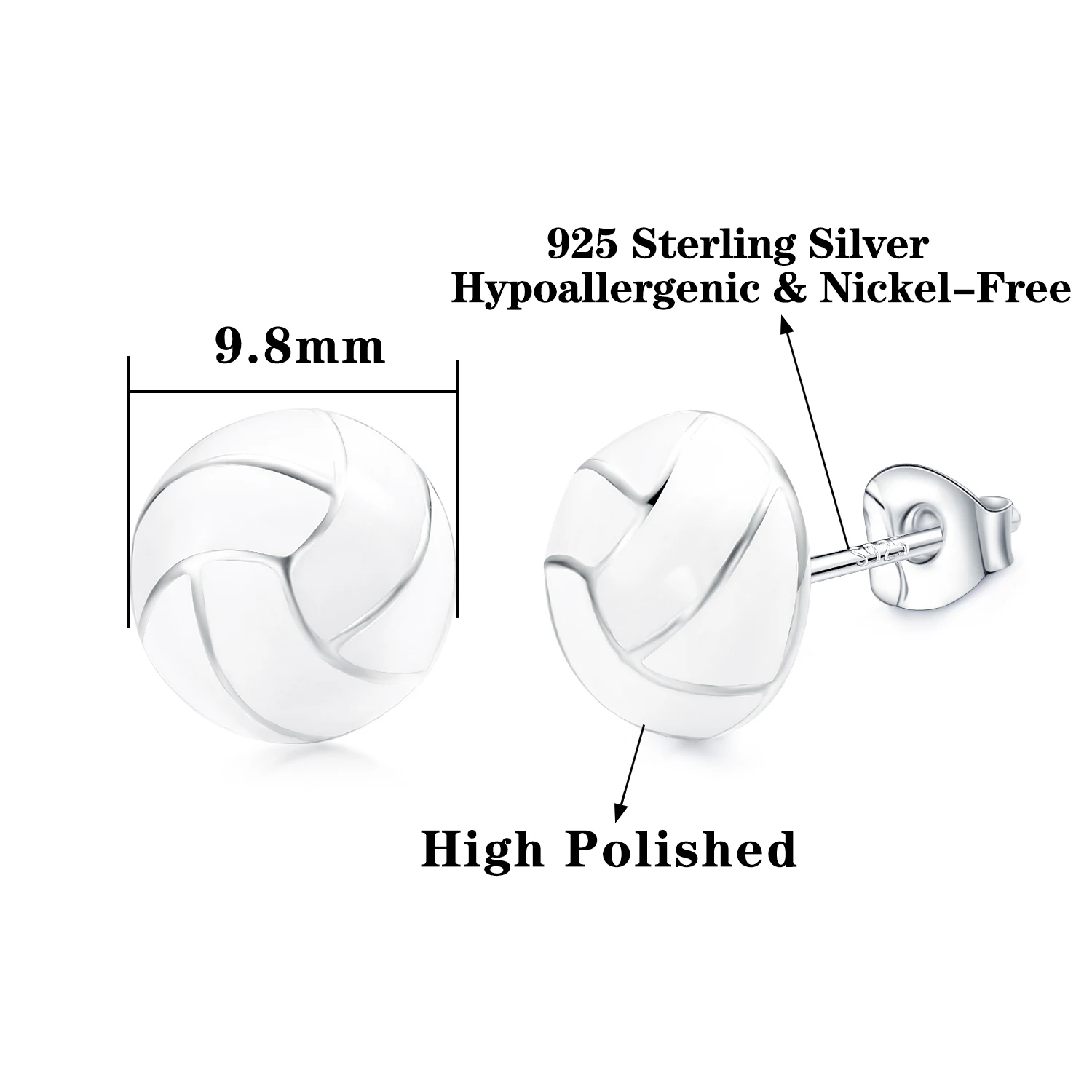 VOJO Sports Stud Earrings Football, Soccer, Basketball, Volleyball, Tennis, Baseball Earrings for Women Men Player Fan Gifts