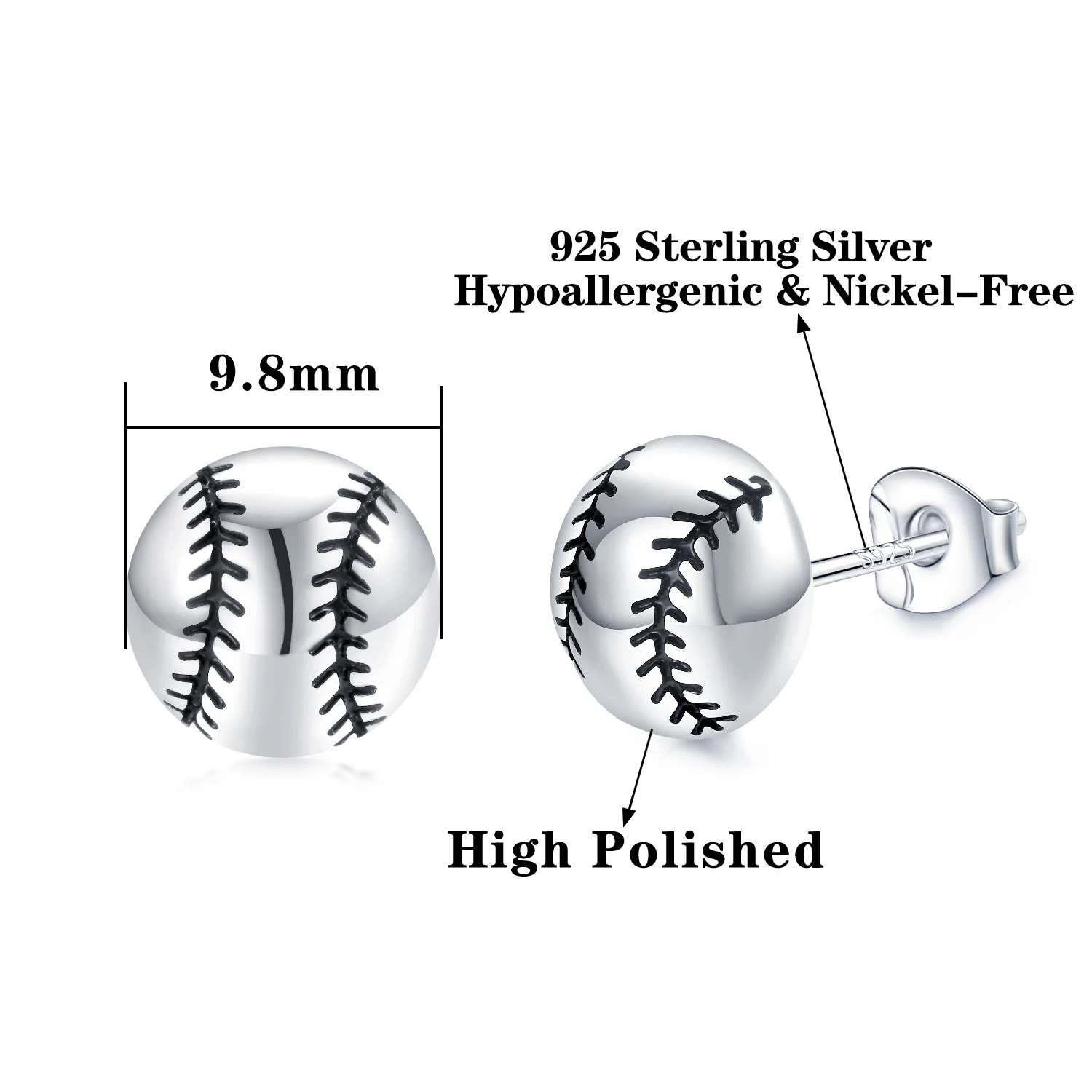 VOJO Sports Stud Earrings Football, Soccer, Basketball, Volleyball, Tennis, Baseball Earrings for Women Men Player Fan Gifts