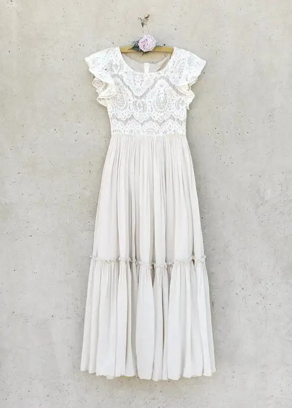3-14 years Girls Lace Bohemia Long Dresses Baby Kids Flower Wedding Princess Party Dress Vestidos Costume Children Clothing
