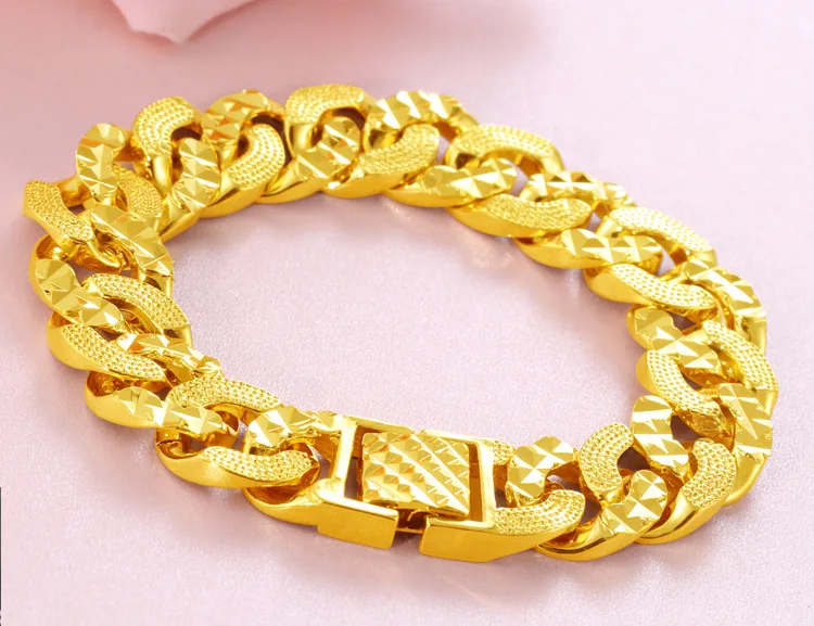 24k Gold Filled Jewelry Bracelets Forever Not Fade For Men And Women Wedding Fine Pulseira Feminina Bizuteria Joyas