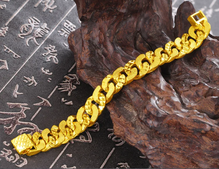 24k Gold Filled Jewelry Bracelets Forever Not Fade For Men And Women Wedding Fine Pulseira Feminina Bizuteria Joyas