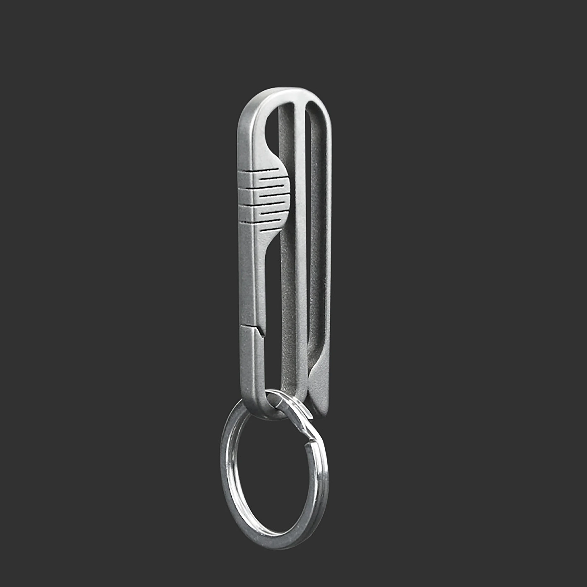 Super fine TC4 Ti Solid titanium quick release detachable belt clip keychains Key ring Hook DIY FOB EDC housewarming gift
