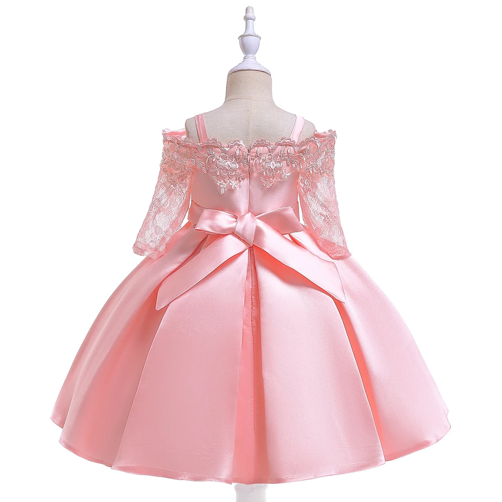 Green Christmas Dress For Girls Children Costume Elegant Kids Princess Party Dresses Lace Half Sleeve Girl Wedding Prom Gown