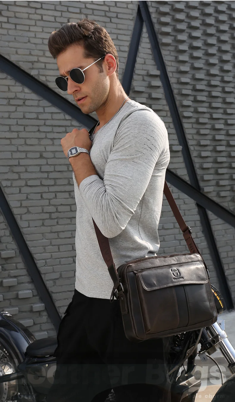 BULLCAPTAIN Genuine Leather Men's Crossbody Bag Large Capacity Casual Multifunctional Handbag A Fashion Business Briefcase