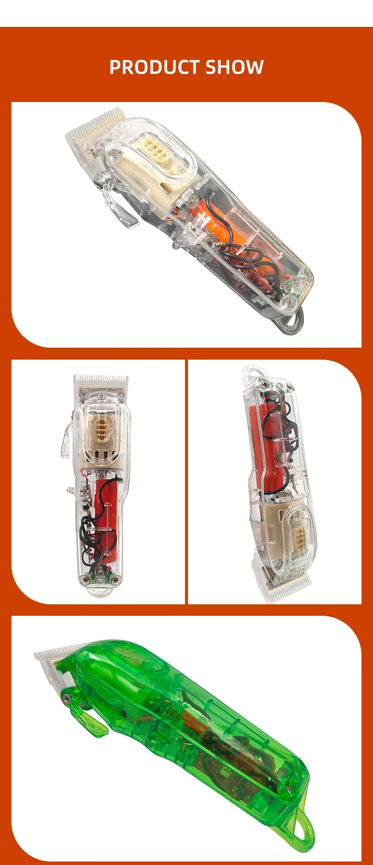 Electric Clipper Shell For WAHL 8148/8591 Transparent Color Barber DIY Accessories Hair Clipper Modified Cover 8Pcs/Set Y0514
