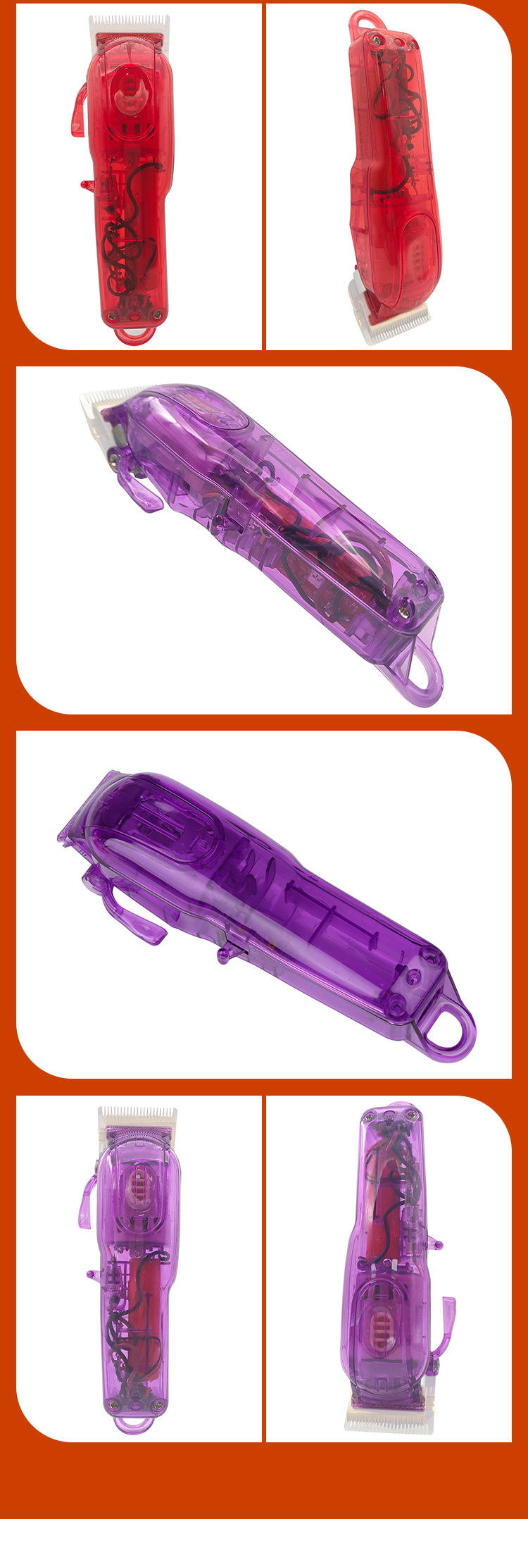 Electric Clipper Shell For WAHL 8148/8591 Transparent Color Barber DIY Accessories Hair Clipper Modified Cover 8Pcs/Set Y0514