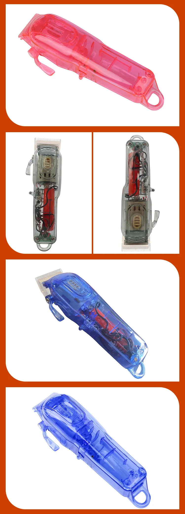 Electric Clipper Shell For WAHL 8148/8591 Transparent Color Barber DIY Accessories Hair Clipper Modified Cover 8Pcs/Set Y0514