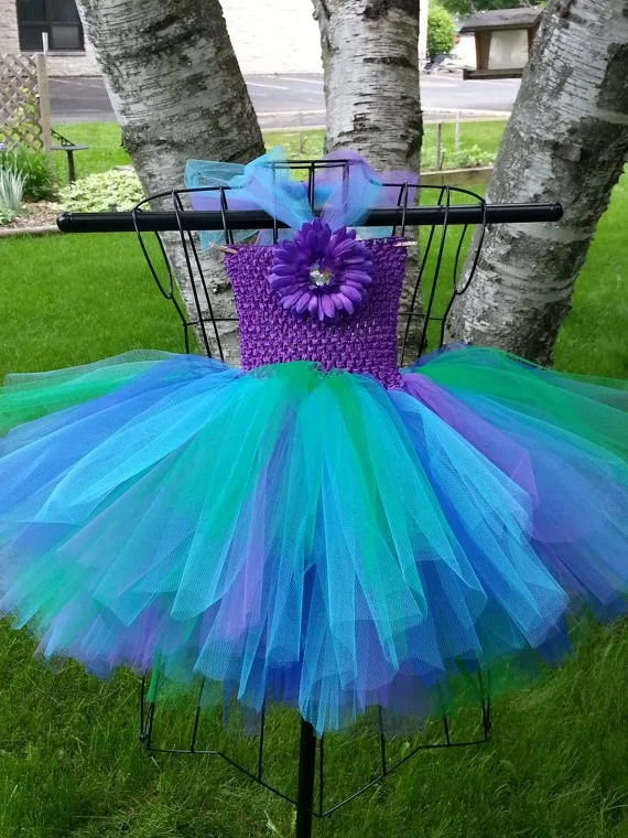 Lovely Girls Pink Cartoon Tutu Dress Baby Crochet Tulle Tutus with Dots Bow and Headband Set Kids Birthday Party Costume Dresses