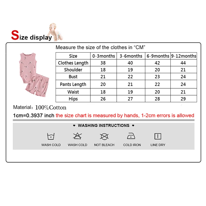 Kiddiezoom Summer Cartoon Sleeveless Newborn Clothes Sets Baby Boy Girl Bodysuits+Pants Cotton Soft Infant Outfits