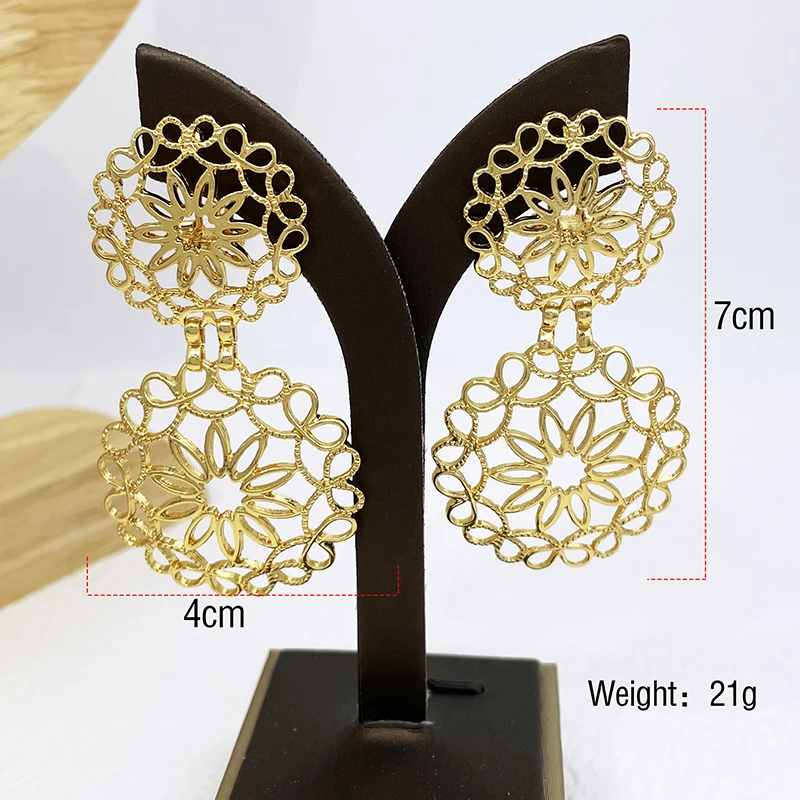 Women Earrings Luxury Design Big Drop Earrings Two Tone Fashion Jewelry Wedding Party Gift Trending