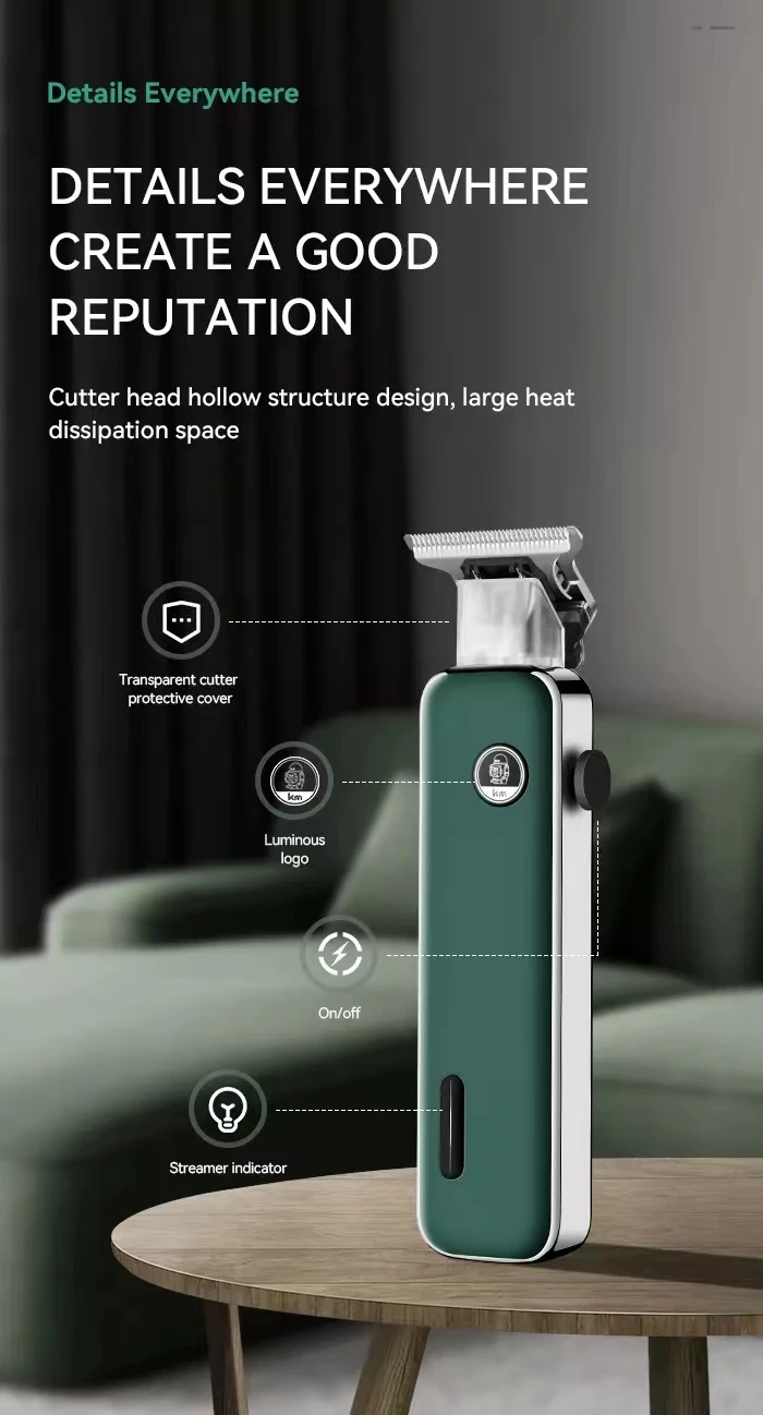 Kemei Professional Barber Hair Trimmer T-blade Dry-shaving and Fading Hair Clipper All-around Outlining Close-cutting Machine