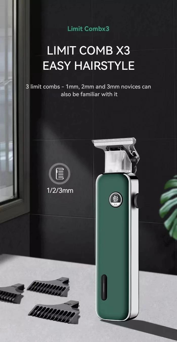 Kemei Professional Barber Hair Trimmer T-blade Dry-shaving and Fading Hair Clipper All-around Outlining Close-cutting Machine