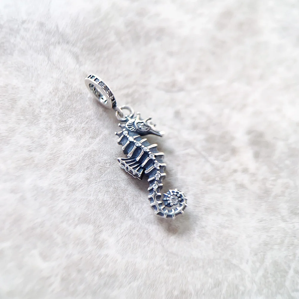 Maritime Seahorse Pendant Charm Handmade New Fine Jewelry Real 925 Sterling Silver Oceans Gift For Women Men