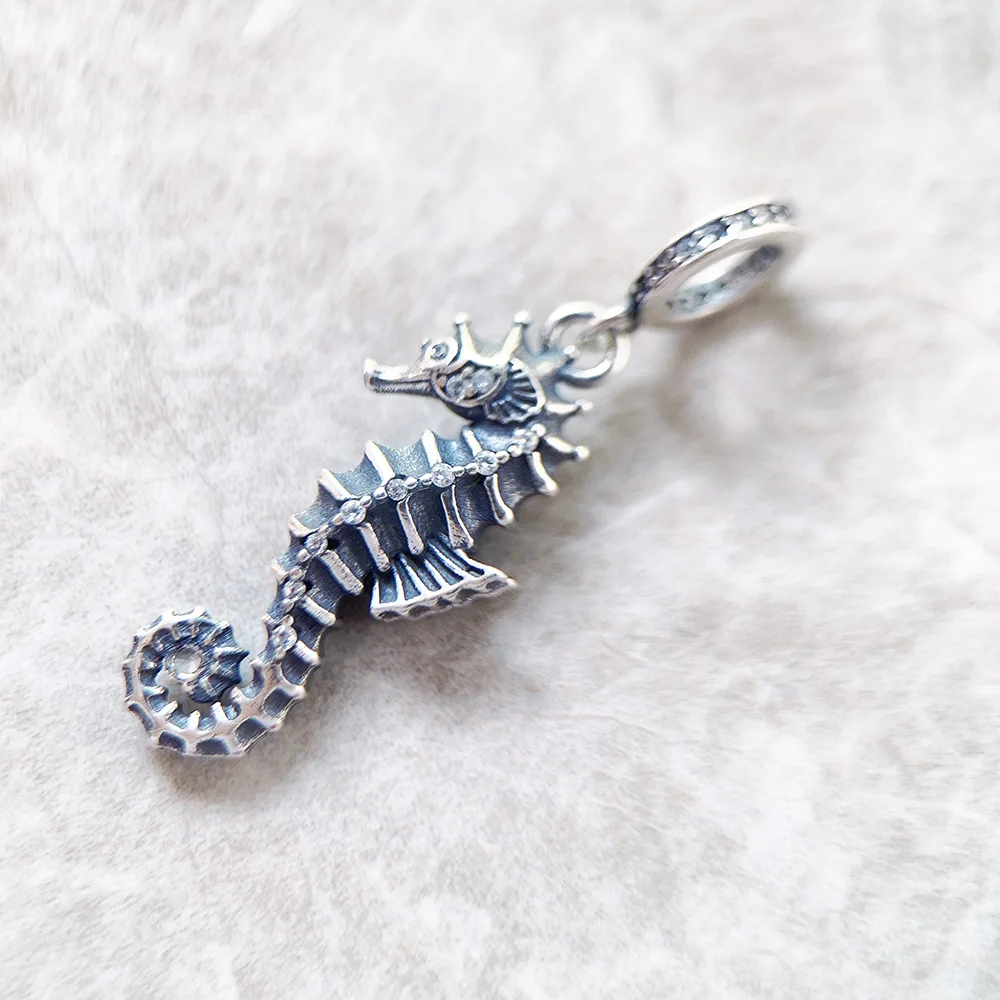 Maritime Seahorse Pendant Charm Handmade New Fine Jewelry Real 925 Sterling Silver Oceans Gift For Women Men