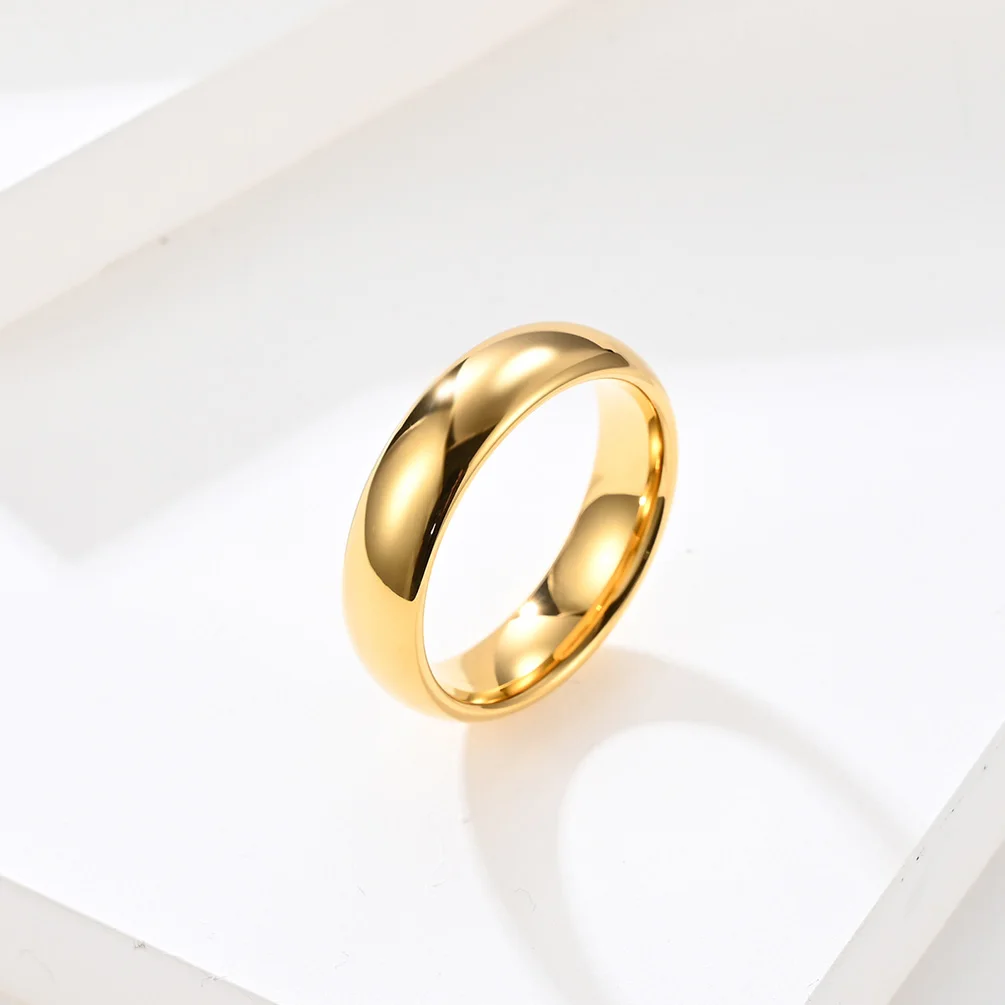Classic Tungsten Carbide Rings Glod Color 4/6/8mm For Women Men Couple Wedding Bands Zirconia Engagement Christmas Gift Jewelry