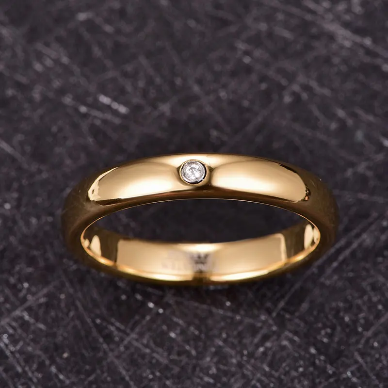 Classic Tungsten Carbide Rings Glod Color 4/6/8mm For Women Men Couple Wedding Bands Zirconia Engagement Christmas Gift Jewelry