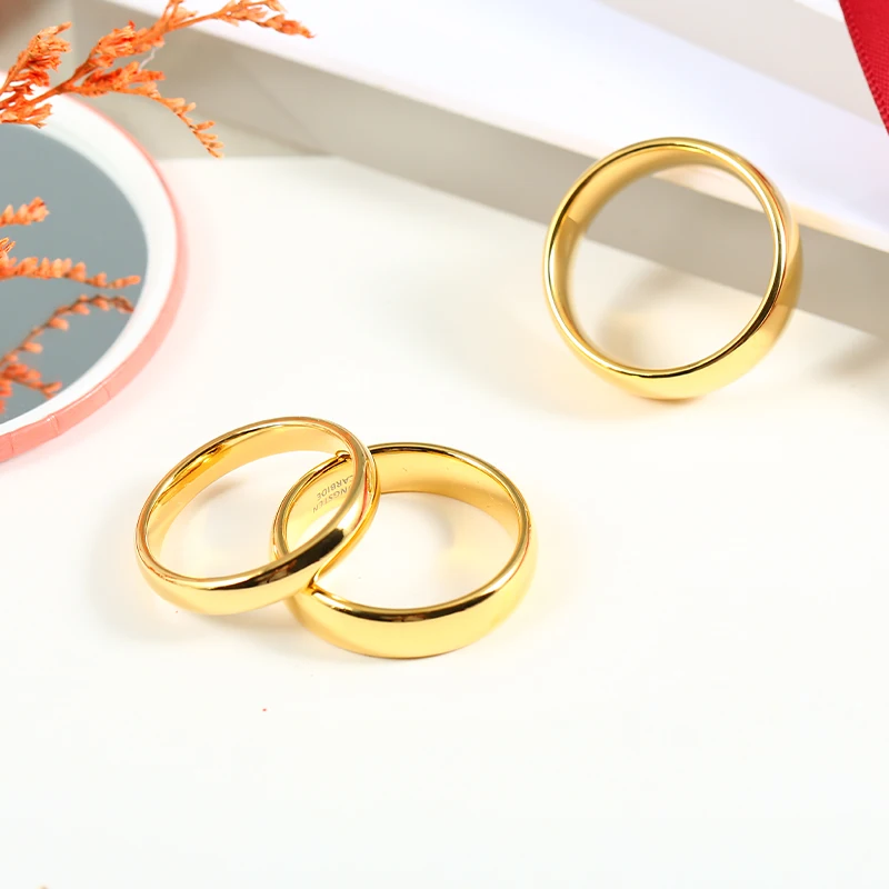 Classic Tungsten Carbide Rings Glod Color 4/6/8mm For Women Men Couple Wedding Bands Zirconia Engagement Christmas Gift Jewelry