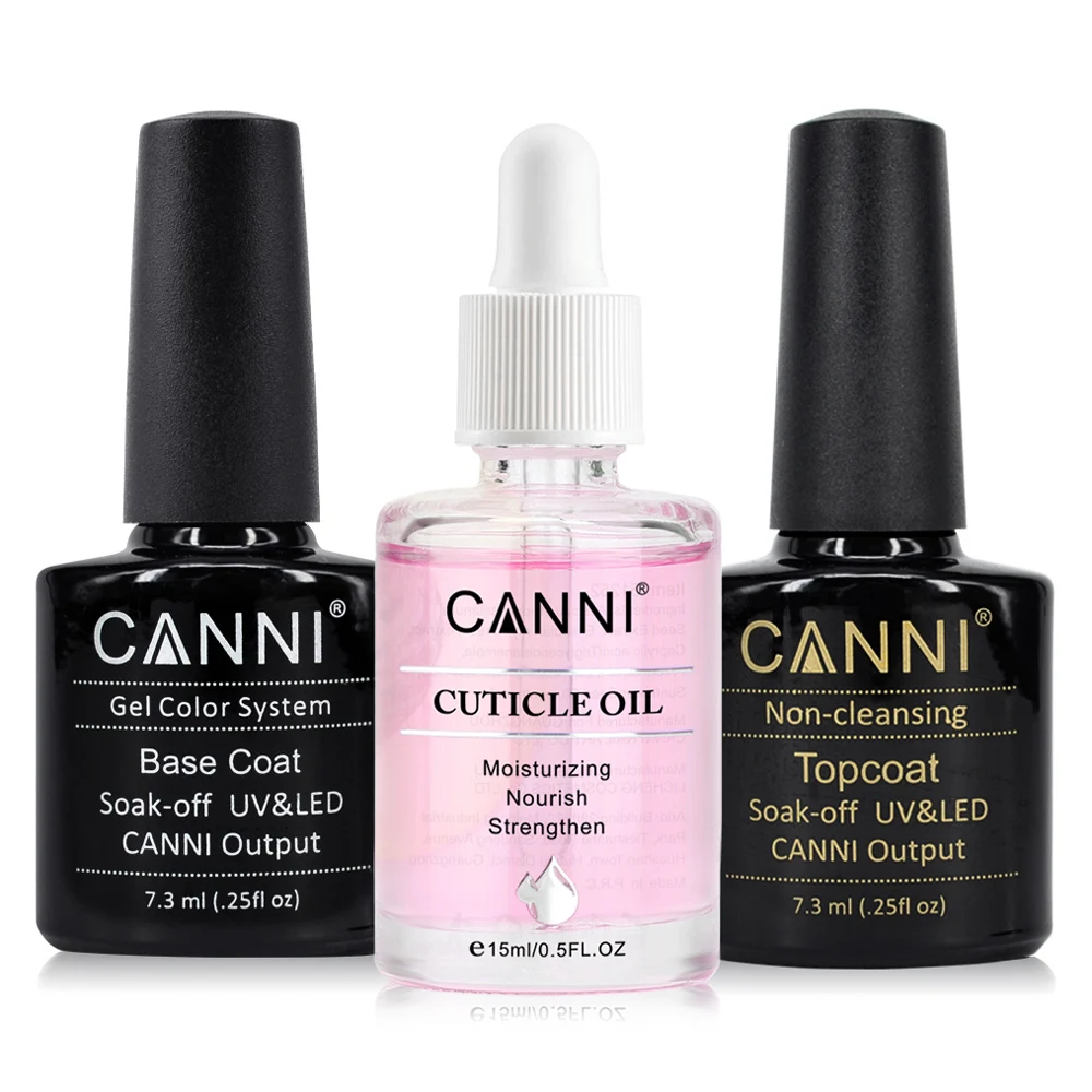 Canni TPO FREE HEMA FREE 18ml Long Wear Diamond Nowipe Top Coat Peeloff Base Coat Soak Off UV LED Gel Polish Nail Manicure