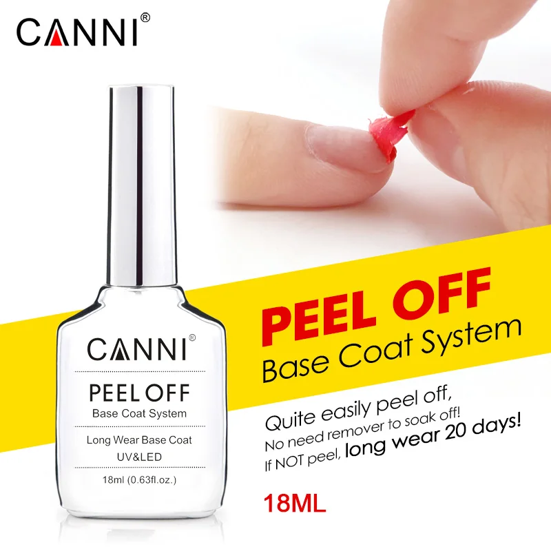 Canni TPO FREE HEMA FREE 18ml Long Wear Diamond Nowipe Top Coat Peeloff Base Coat Soak Off UV LED Gel Polish Nail Manicure