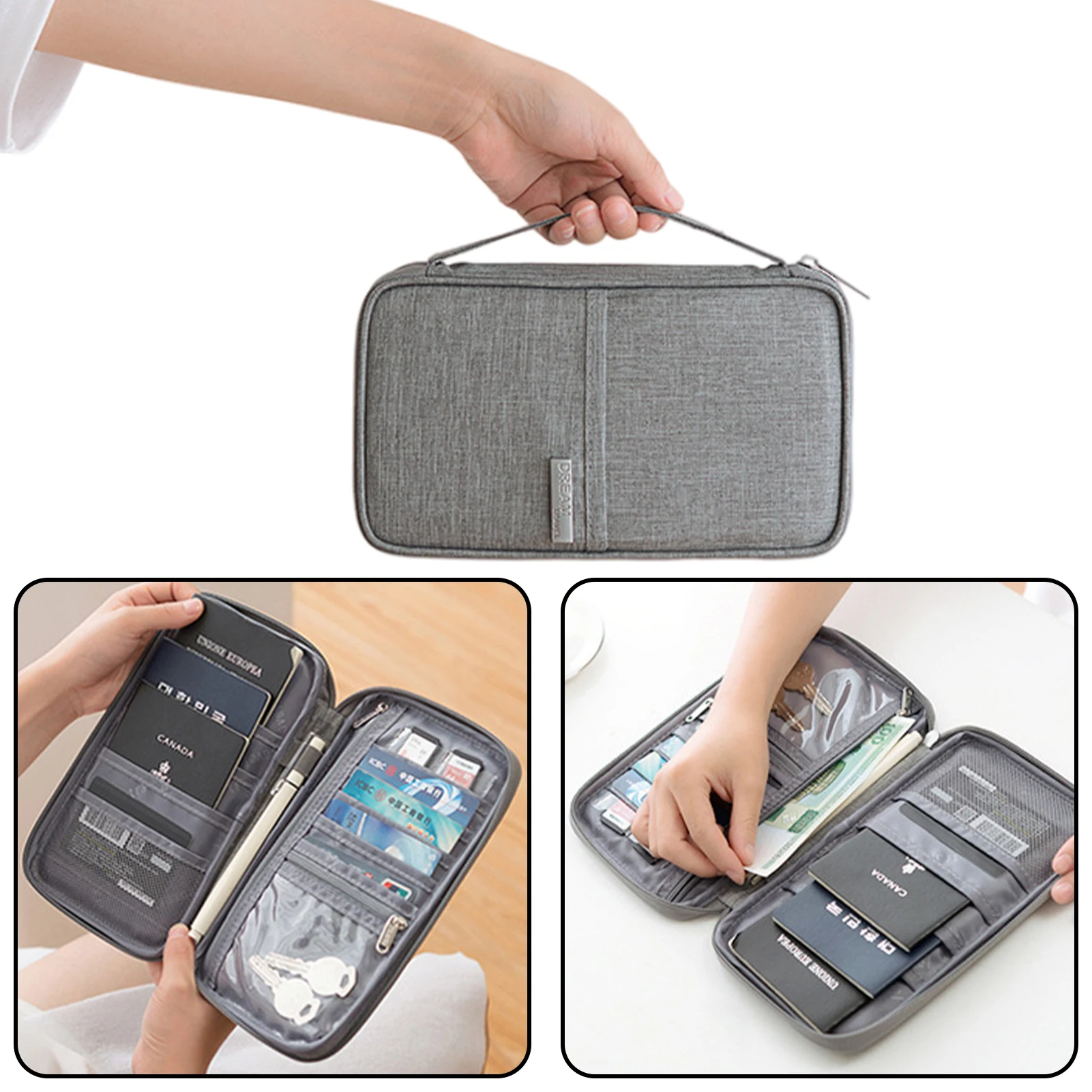 Waterproof Passport Holder Travel Wallet Multifunctional Small Credit Card Wallet Storage Bag Portable Document Storage Bag New