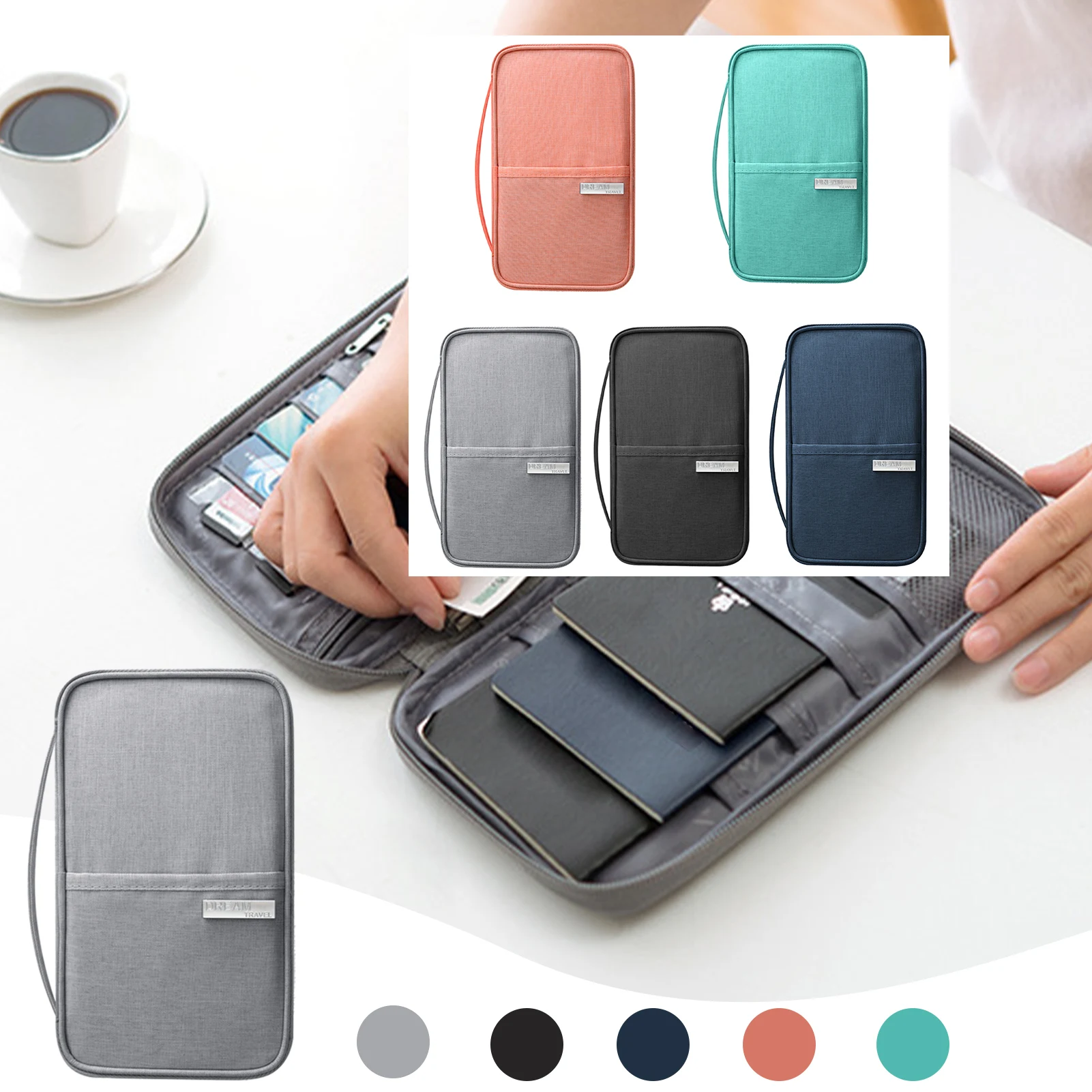 Waterproof Passport Holder Travel Wallet Multifunctional Small Credit Card Wallet Storage Bag Portable Document Storage Bag New