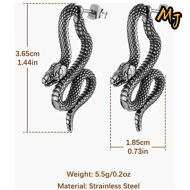 Punk Chinese Dragon Earrings for Women Gift Stainless Steel Unique Handsome Men Loong Ear studs Vintage Male Jewelry Accessories